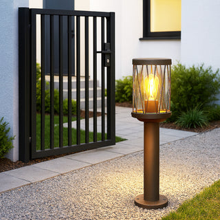 Lampione in alluminio da giardino lampioncino rosso ruggine IP44