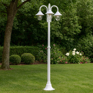 Lampione da giardino con tre diffusori lanterna con attacco E27 IP54