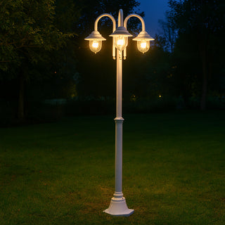 Lampione da giardino con tre diffusori lanterna con attacco E27 IP54