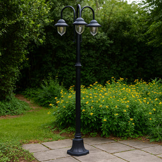 Lampione da giardino con tre diffusori lanterna con attacco E27 IP54