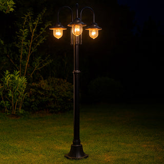 Lampione da giardino con tre diffusori lanterna con attacco E27 IP54