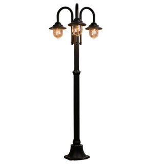 Lampione da giardino con tre diffusori lanterna con attacco E27 IP54