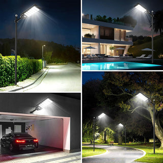 Faro stradale led con pannello solare 1500W palo crepuscolare IP65