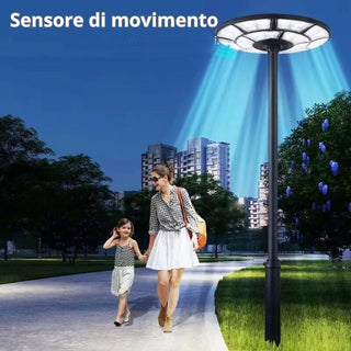 Lampione ufo stradale 2000W pannello solare movimento crepuscolare IP65