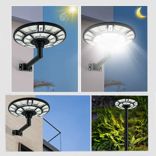 Lampione ufo stradale 2000W pannello solare movimento crepuscolare IP65