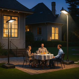 Lampione solare 290 watt tecnologia CCT con telecomando e palo