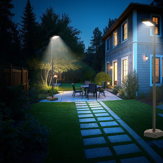 Lampione solare 290 watt tecnologia CCT con telecomando e palo