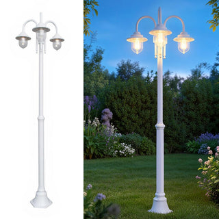 Lampione da giardino con tre diffusori lanterna con attacco E27 IP54