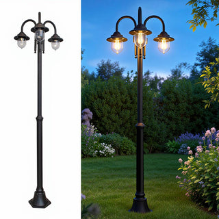 Lampione da giardino con tre diffusori lanterna con attacco E27 IP54