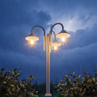 Lampione da giardino con tre diffusori lanterna con attacco E27 IP54
