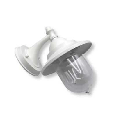 Lanterna da parete applique per giardino facciate terrazzo stile retrò lampada da muro grigio e bianco  E27 IP44