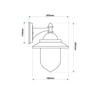 Lanterna da parete applique per giardino facciate terrazzo stile retrò lampada da muro E27 IP44