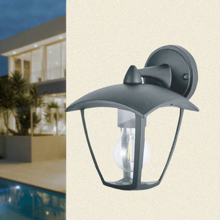 Applique lanterna da parete per giardino  grigio e bianco E27 IP44
