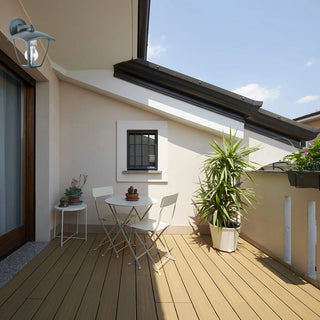 Applique lanterna da parete per giardino  grigio e bianco E27 IP44