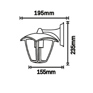 Applique lanterna da parete per giardino  grigio e bianco E27 IP44