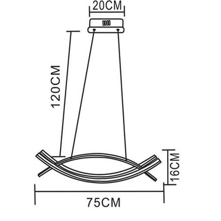 Lampadario LED sospensione 42 Watt nero luce calda moderna