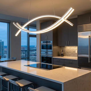 Lampadario LED moderno a sospensione 42 Watt bianco tecnologia CCT