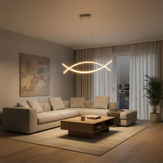 Lampadario LED moderno a sospensione 42 Watt bianco tecnologia CCT