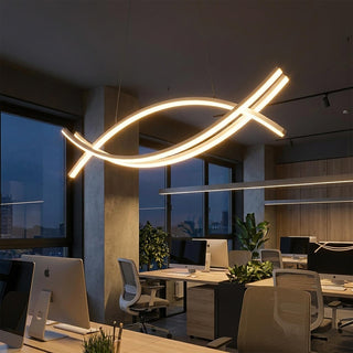 Lampadario LED moderno a sospensione 42 Watt bianco tecnologia CCT