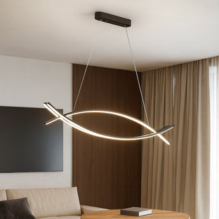 Lampadario LED sospensione 42 Watt nero luce calda moderna