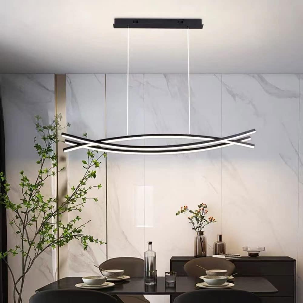 Lampadario led a sospensione 42 watt lampada ultra moderna nera a luce calda 3000k