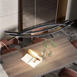 Lampadario LED sospensione 42 Watt nero luce calda moderna