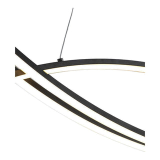 Lampadario LED sospensione 42 Watt nero luce calda moderna