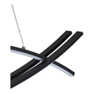 Lampadario LED sospensione 42 Watt nero luce calda moderna