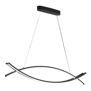 Lampadario LED sospensione 42 Watt nero luce calda moderna