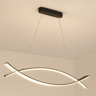 Lampadario LED sospensione 42 Watt nero luce calda moderna
