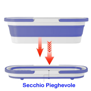Set lavapavimento mocio rotante a 360° raschietto secchio panni