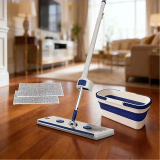 Set lavapavimento mocio rotante a 360° raschietto secchio panni