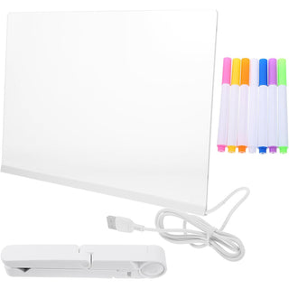 Lavagna acrilica cancellabile luce led calda cavalletto 7 colori USB