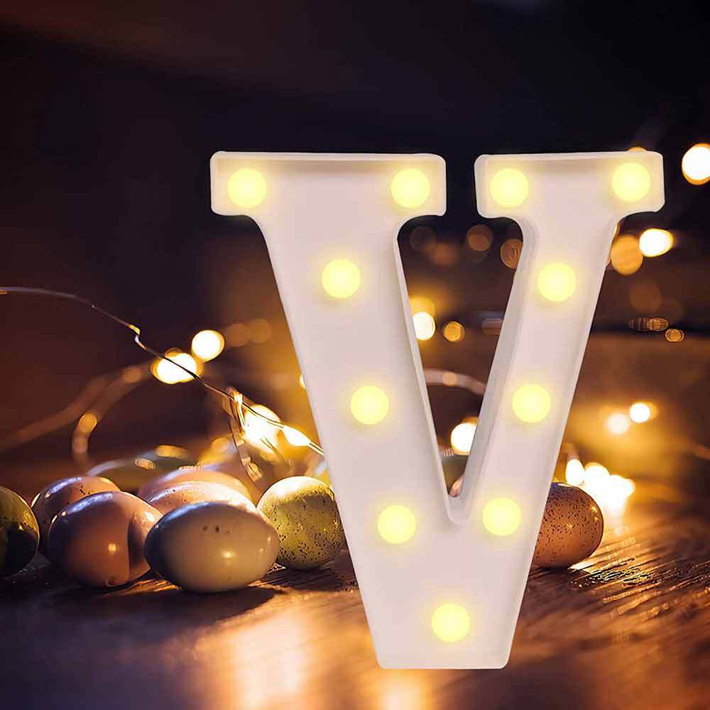 Lettere Luminose LED Bianco Caldo – Alfabeto A-Z, Numeri E Cuore – Batterie AA