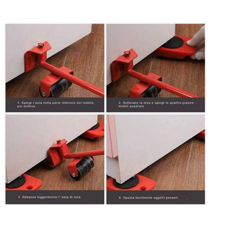 Leva di sollevatore per mobile con ruote max 150 kg  kit solleva sposta mobili elettrodomestici