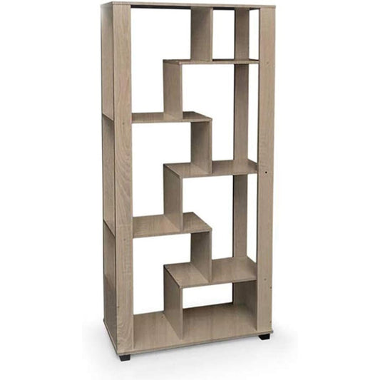 Mobile libreria moderna in legno mdf a 7 moduli parete attrezzata 176x88x30 cm