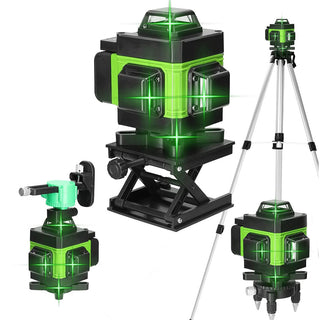 Livella laser 16 linee verde con cavalletto 2 batterie e telecomando