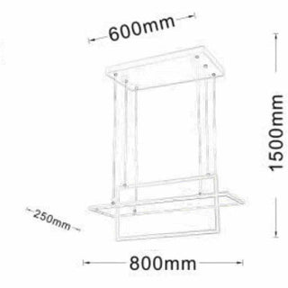 Lampadario led geometrico 56 watt 2 rettangoli luce 6500K 3000K 4000k