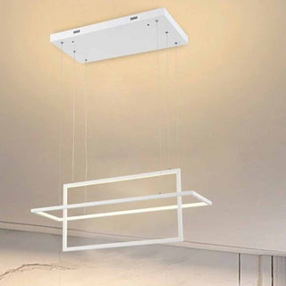 Lampadario led geometrico 56 watt 2 rettangoli luce 6500K 3000K 4000k