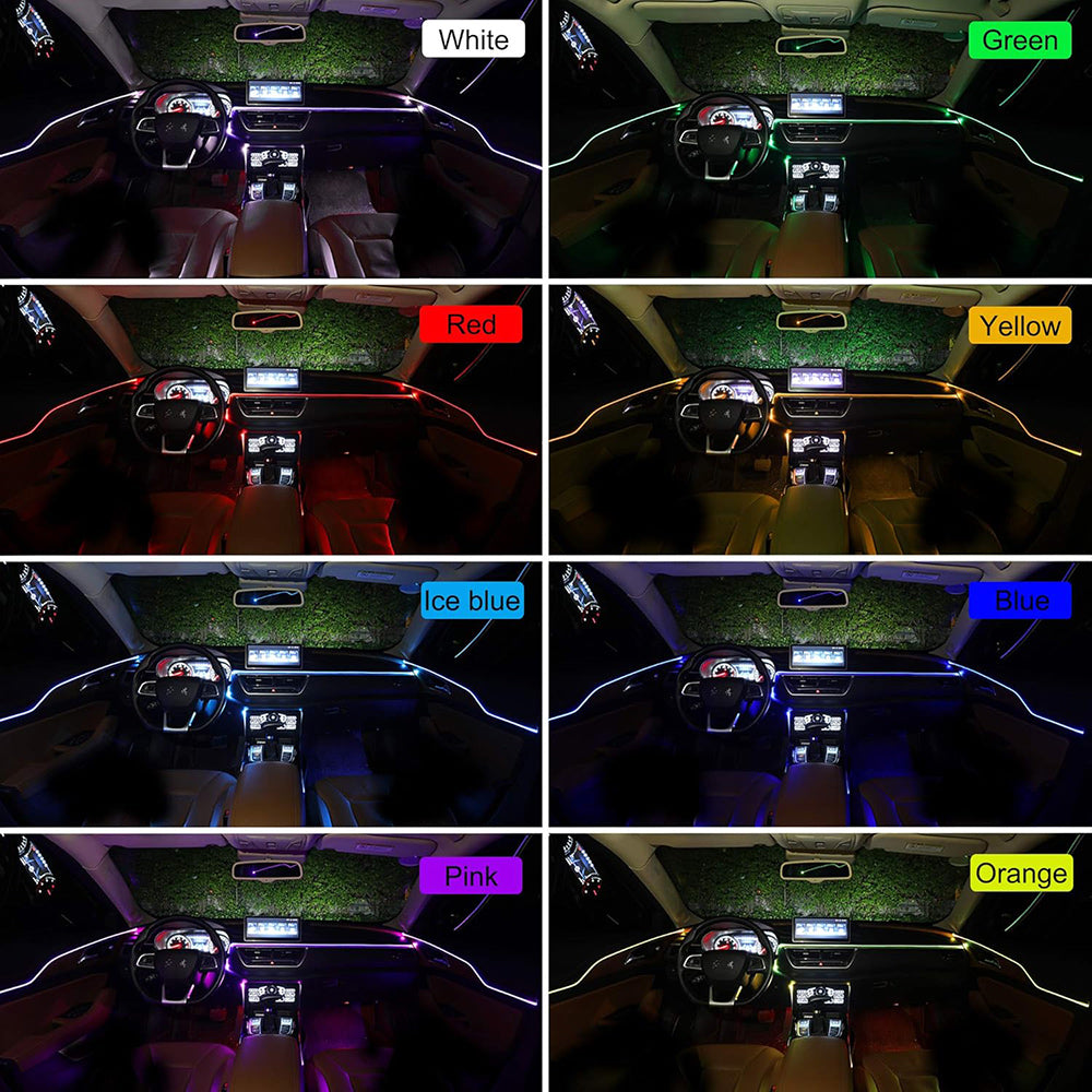 TABEN Kit Luce Ambientale per Auto 3 m Fibra Ottica 64 Colori Telecomando RF + Controllo App RGB Multicolore Suono Sincronizzazione Musicale USB Illuminazione Interna per Auto con Caricatore per Auto TABEN Kit Luce Ambientale per Auto 3 m Fibra Ottica 64 Colori Telecomando RF + Controllo App RGB Multicolore Suono Sincronizzazione Musicale USB Illuminazione Interna per Auto con Caricatore per Auto