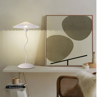 Lume in metallo bianco moderno lampada da tavolo con interruttore E27