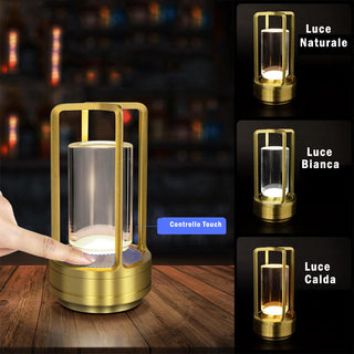 Lampada led da tavolo 3W lanterna rincarabile touch dimmerabile CCT