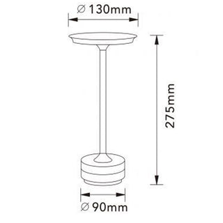 Lampada da tavolo 3 Watt rincarabile touch dimmerabile tecnologia CCT
