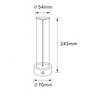 Lampada da tavolo con 1 led cob flessibile magnetico dimmerabile 3W