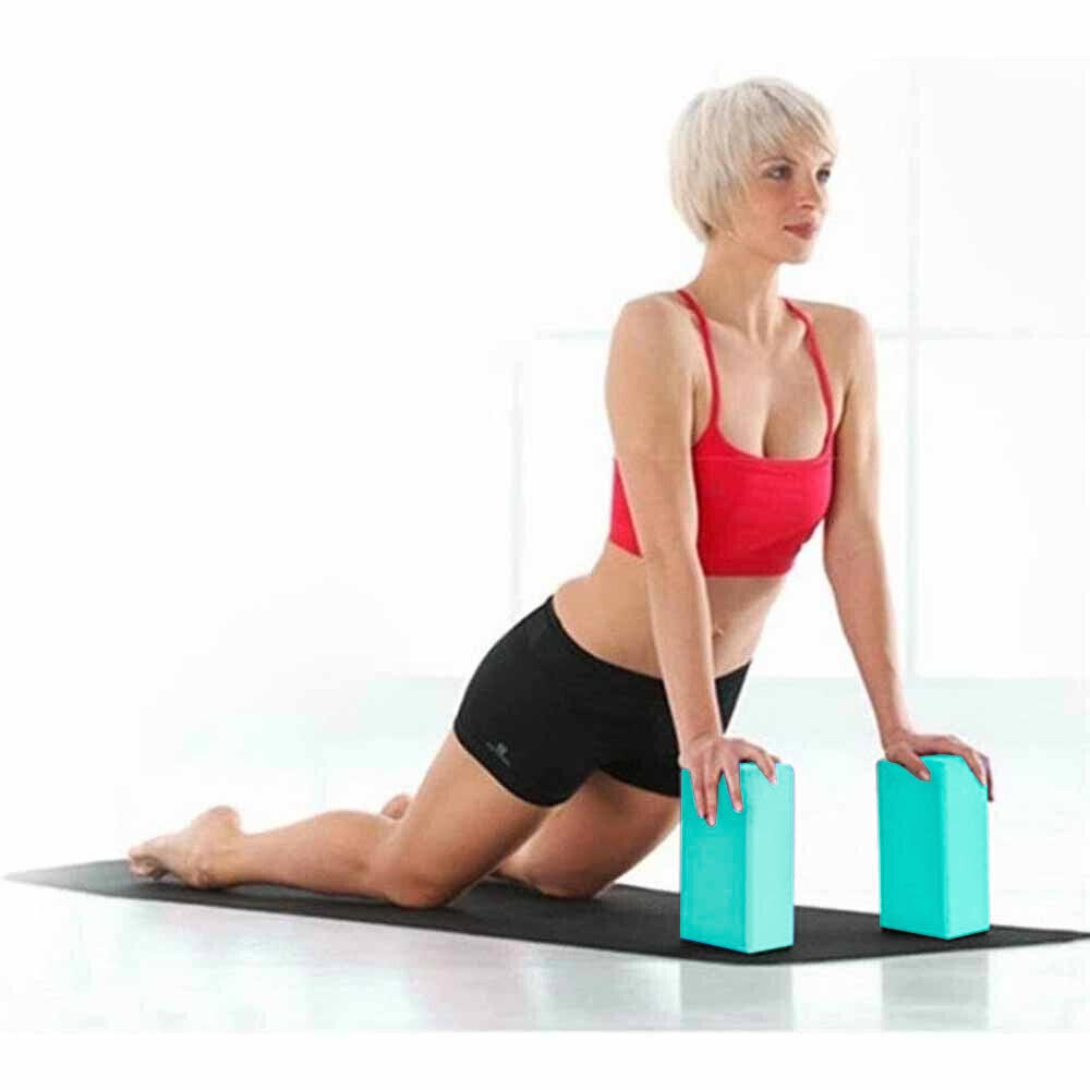 Mattoncini yoga 2 pezzi blocchi in schiuma eva blocco supporto per esercizi pilates stretching leggeri 120 gr