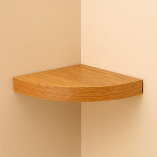 Mensola angolare da parete a scomparsa in MDF colore legno naturale