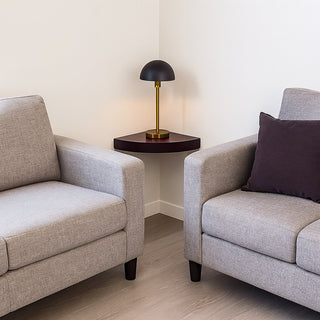 Mensola angolare wengè con reggimensola a scomparsa in Legno MDF