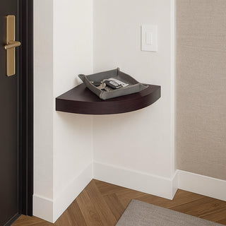 Mensola angolare wengè con reggimensola a scomparsa in Legno MDF