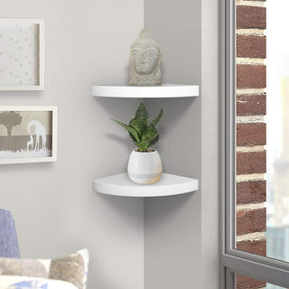 Mensola angolare bianca 23x23x4 cm con reggimensola a scomparsa