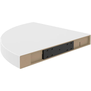 Mensola angolare bianca 23x23x4 cm con reggimensola a scomparsa